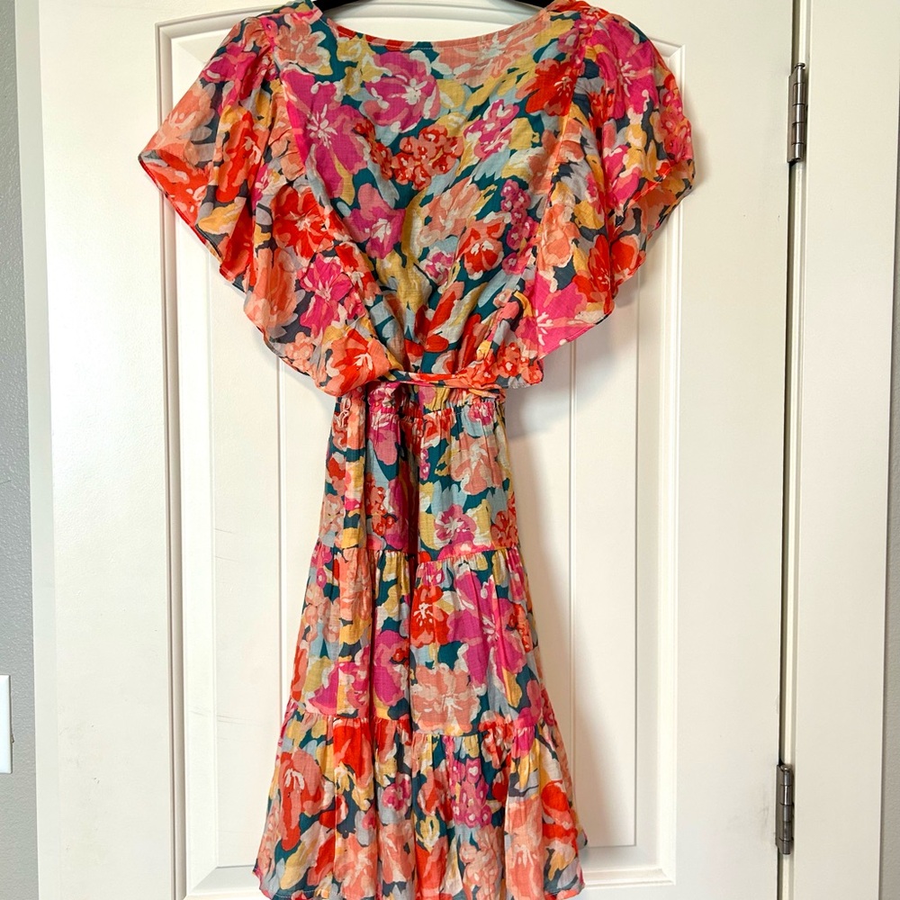 MINKPINK Vibrant Floral Wrap Mini Dress - Picture 6 of 8